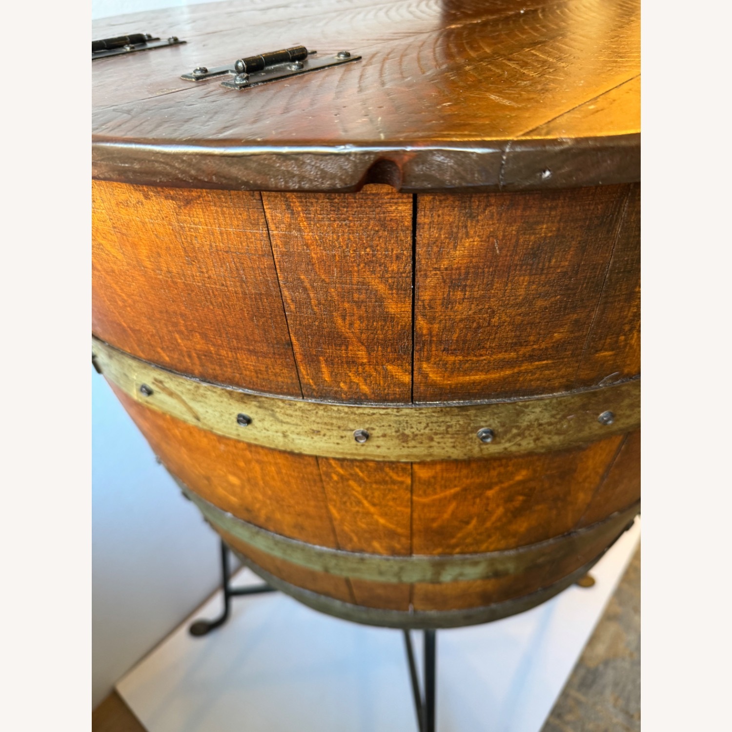 Oak Bourbon Barrel Cooler, Storage or Table - image-8