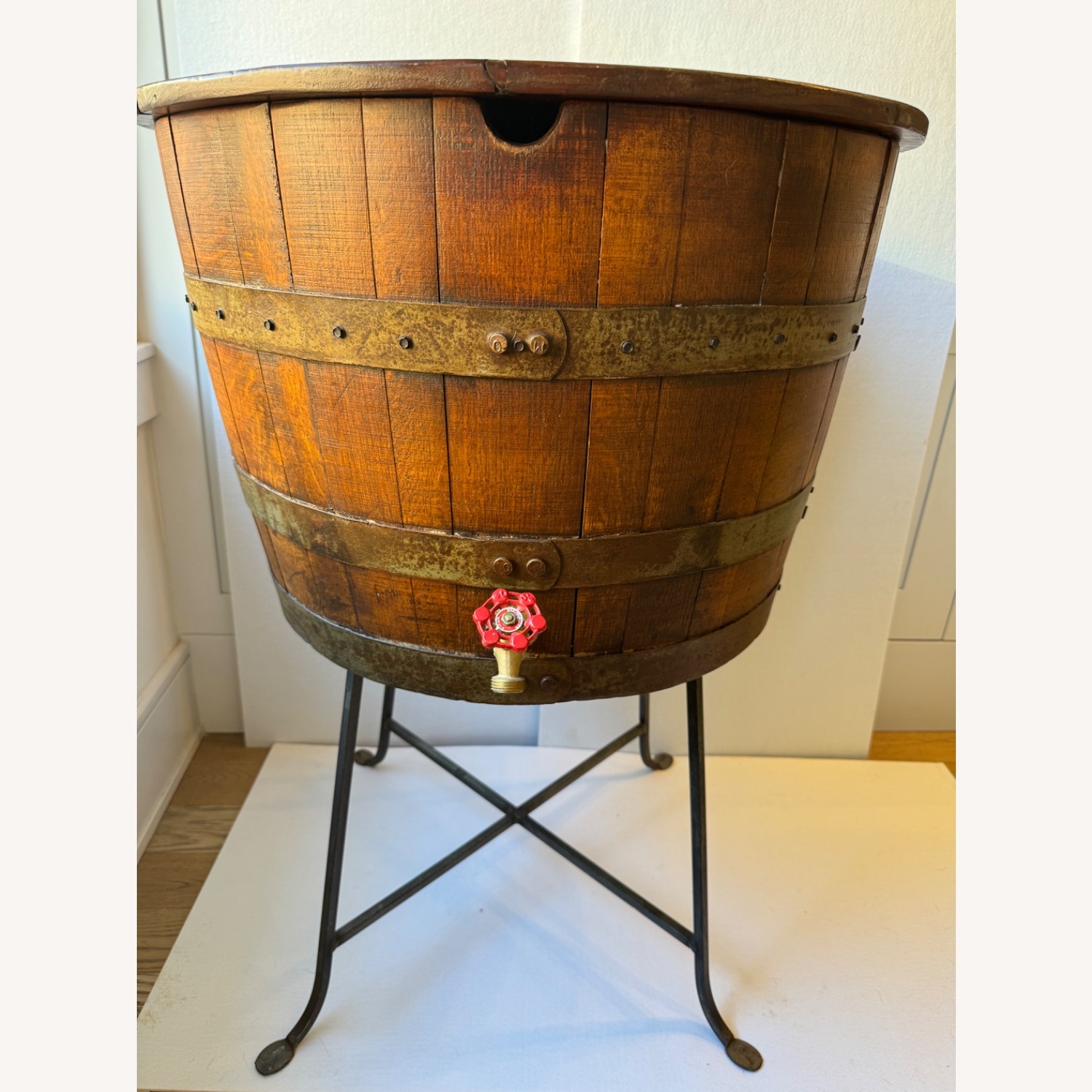 Oak Bourbon Barrel Cooler, Storage or Table - image-1