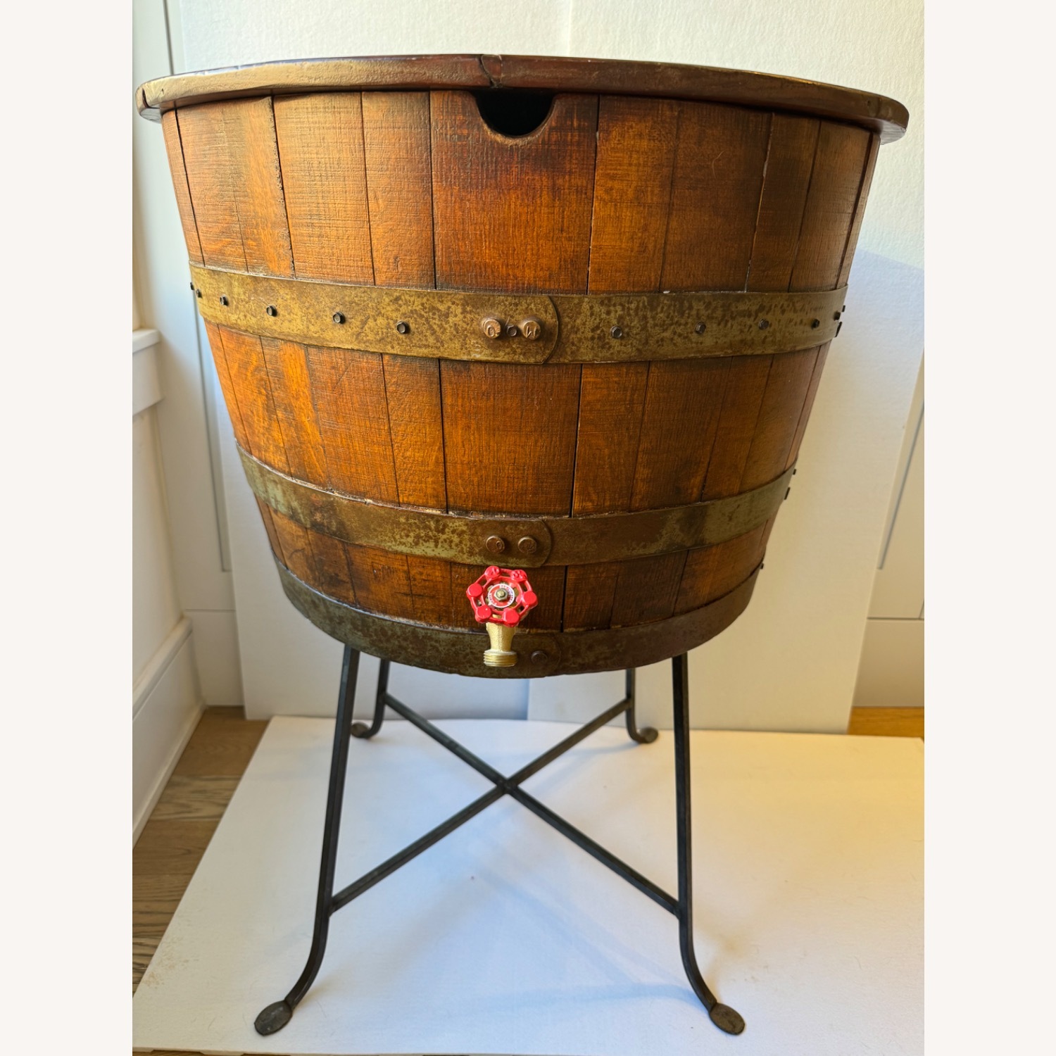 Oak Bourbon Barrel Cooler, Storage or Table - image-4
