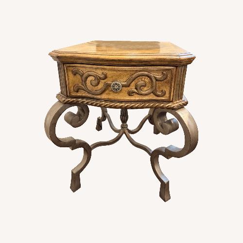 Used Light Brown Wood Side Table for sale on AptDeco