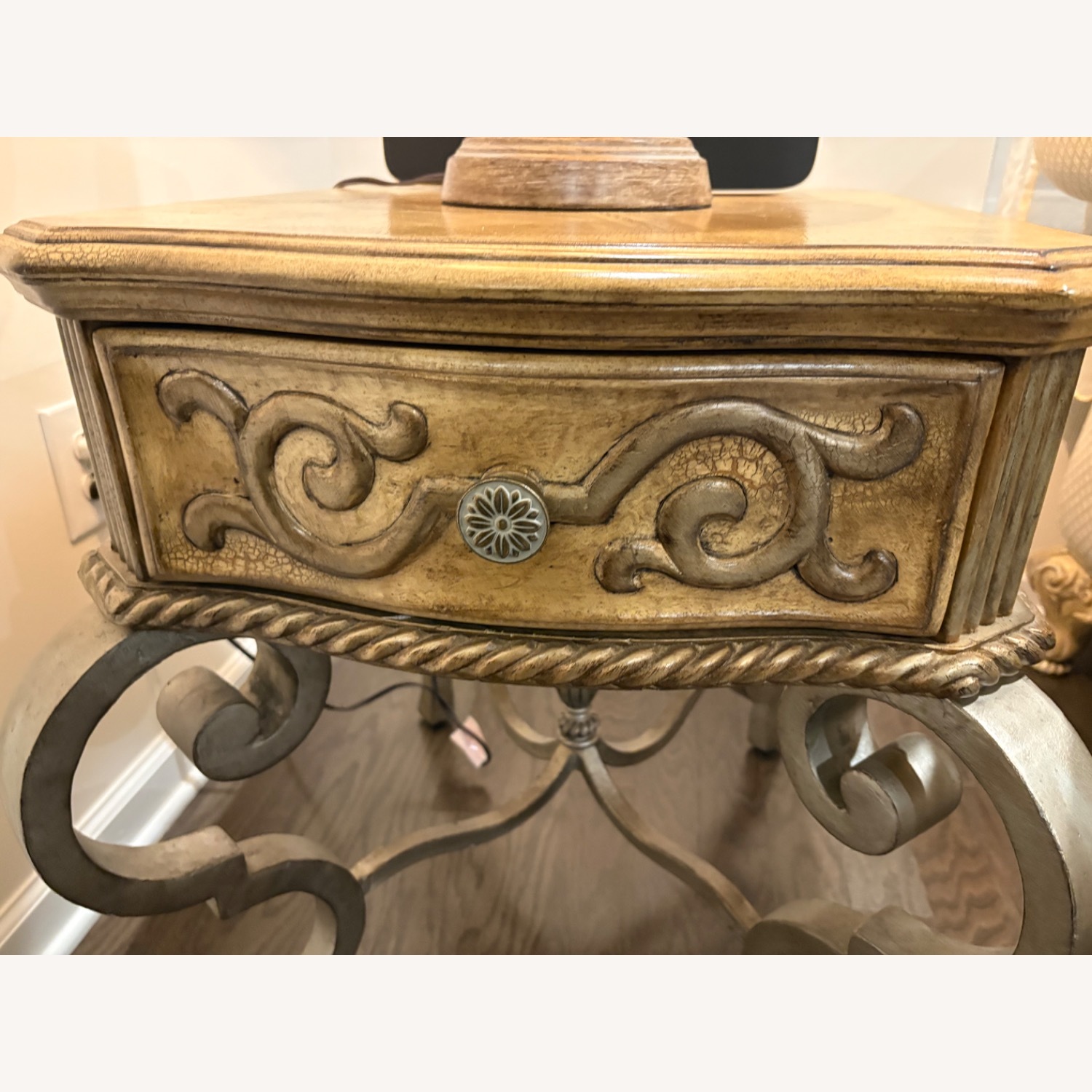 Light Brown Wood Side Table - image-1