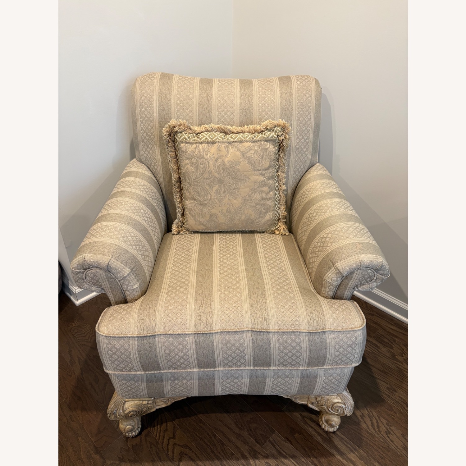 Natural Fabric Accent Chair - image-1