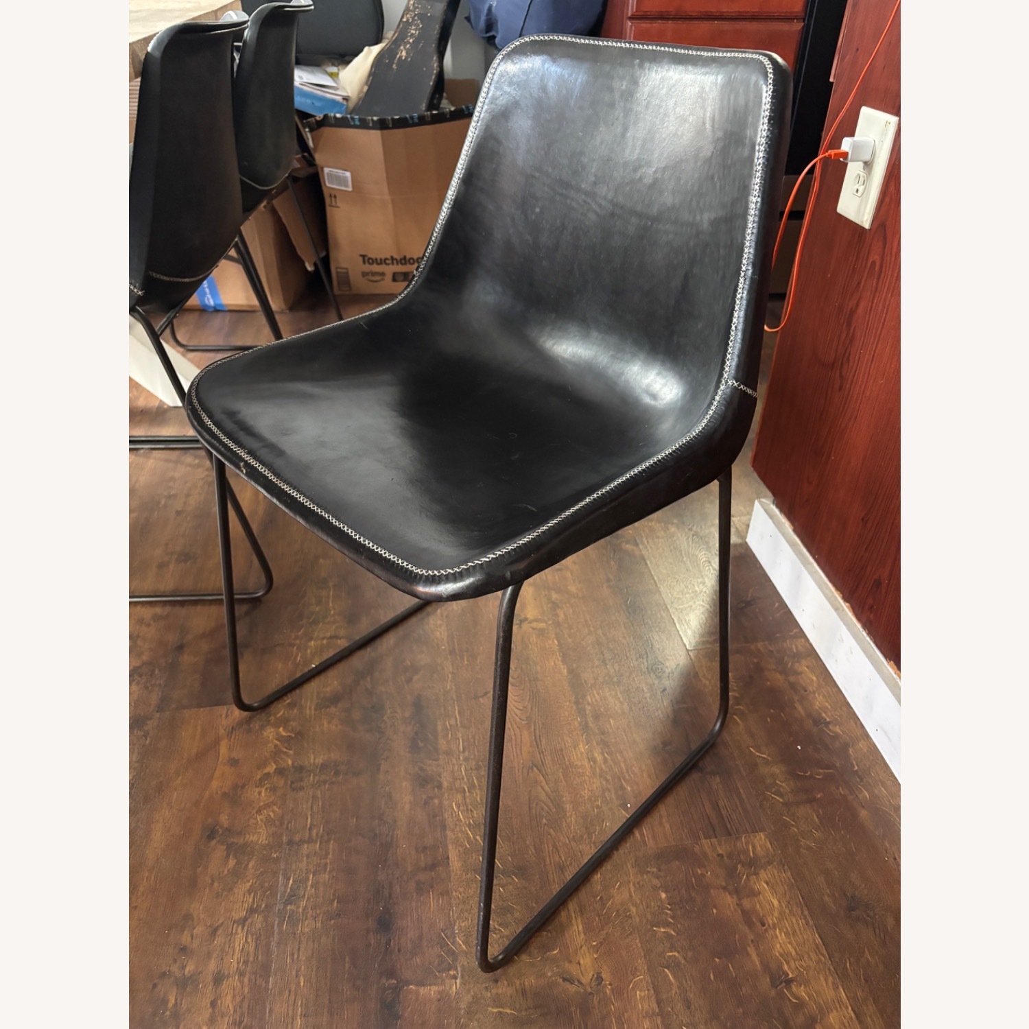 Black Leather Dining Chairs - image-1