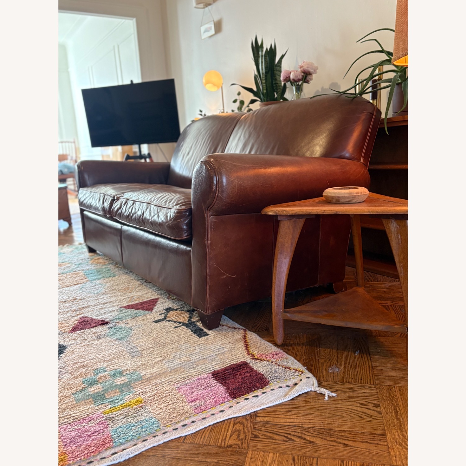 Crate & Barrel Dark Brown 2 Seater Sofa - image-1