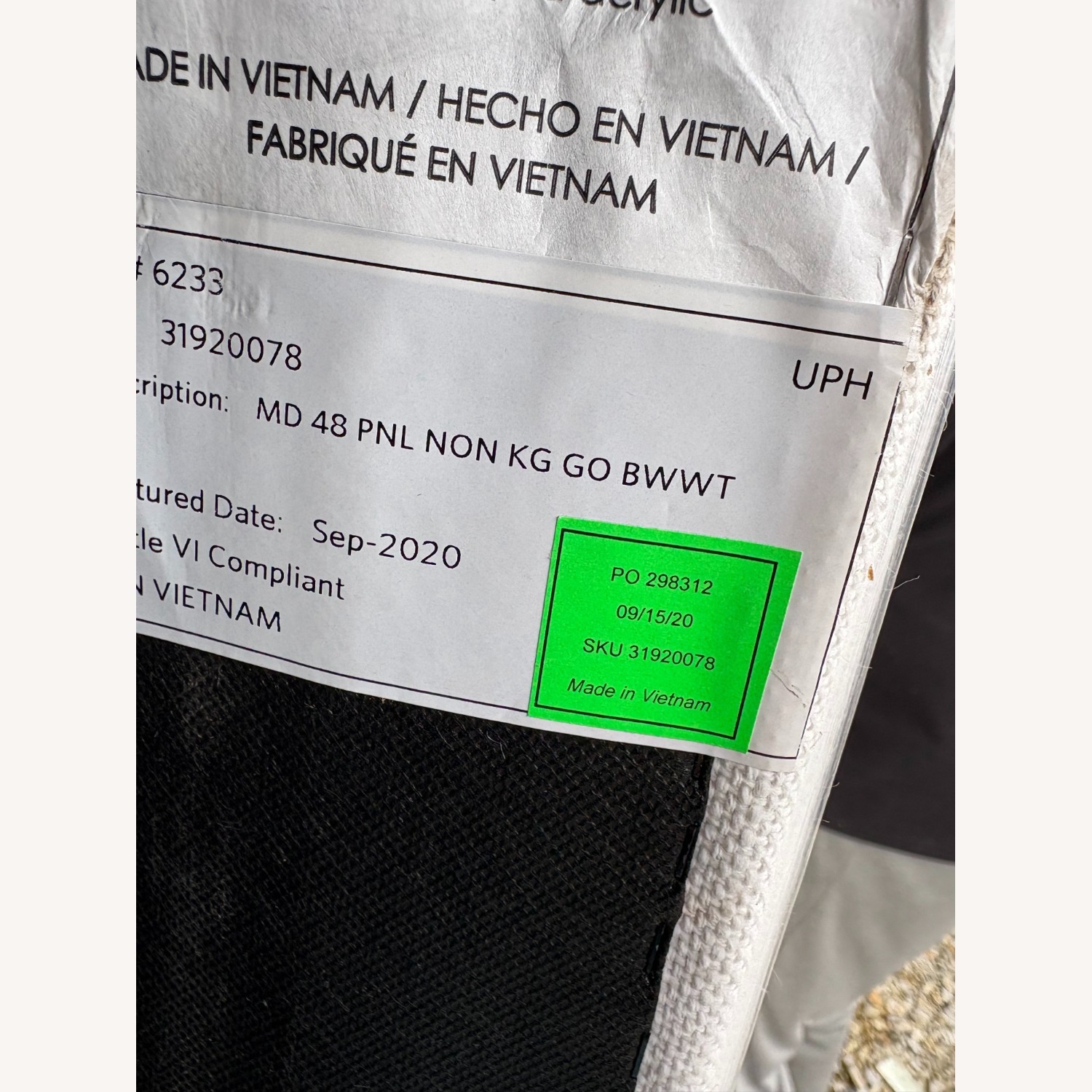 Restoration Hardware Modena Fabric Panel Bed King 48" Headboard - image-1