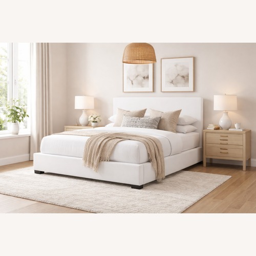 Used Restoration Hardware Modena Fabric Panel Bed King 48" Headboard for sale on AptDeco