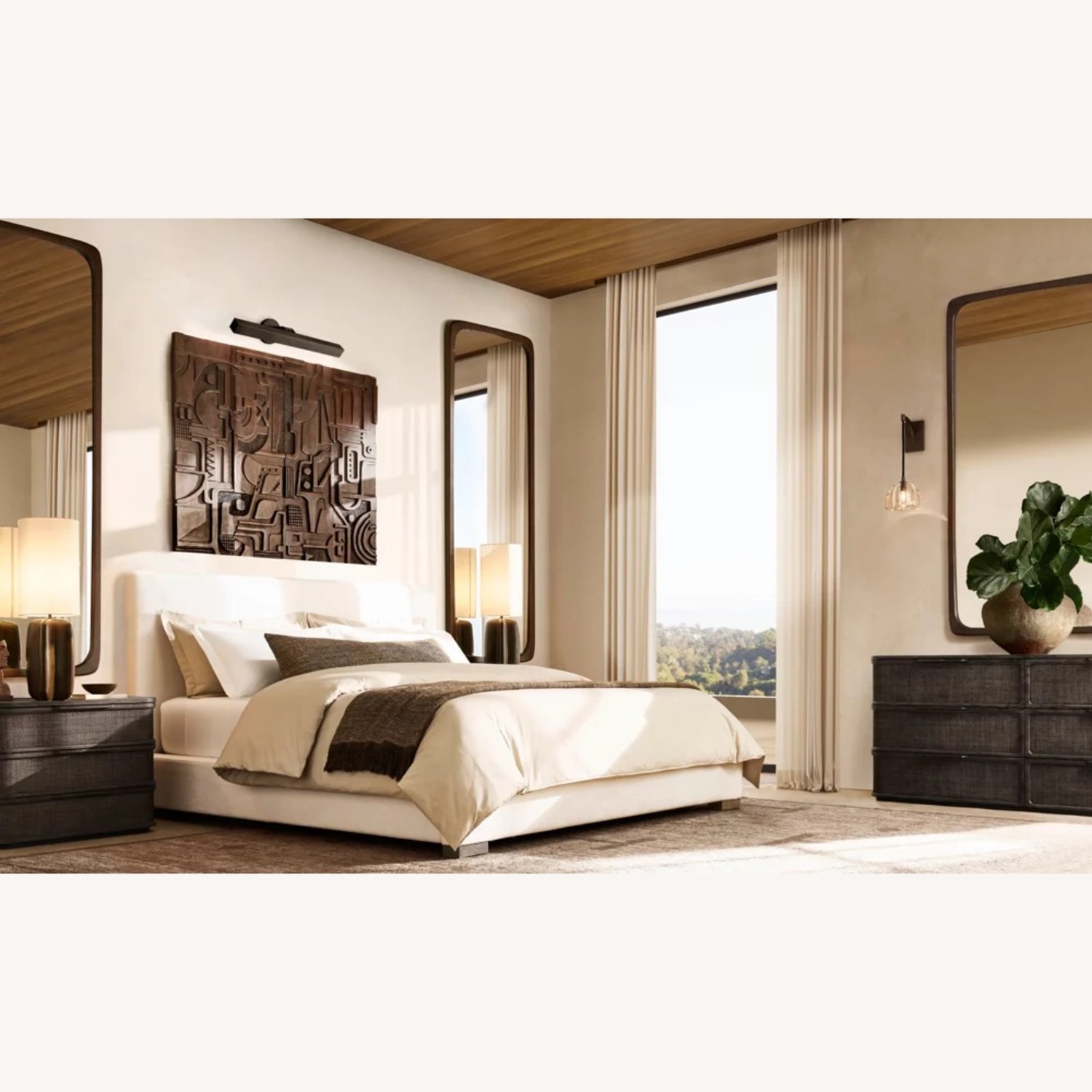 Restoration Hardware Modena Fabric Panel Bed King 48" Headboard - image-17