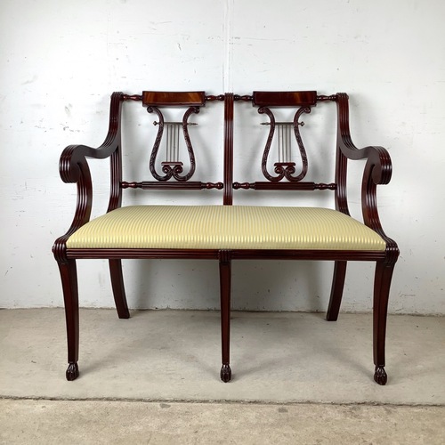 Used Mahogany Federal Revival Lyre-Back Bench  for sale on AptDeco