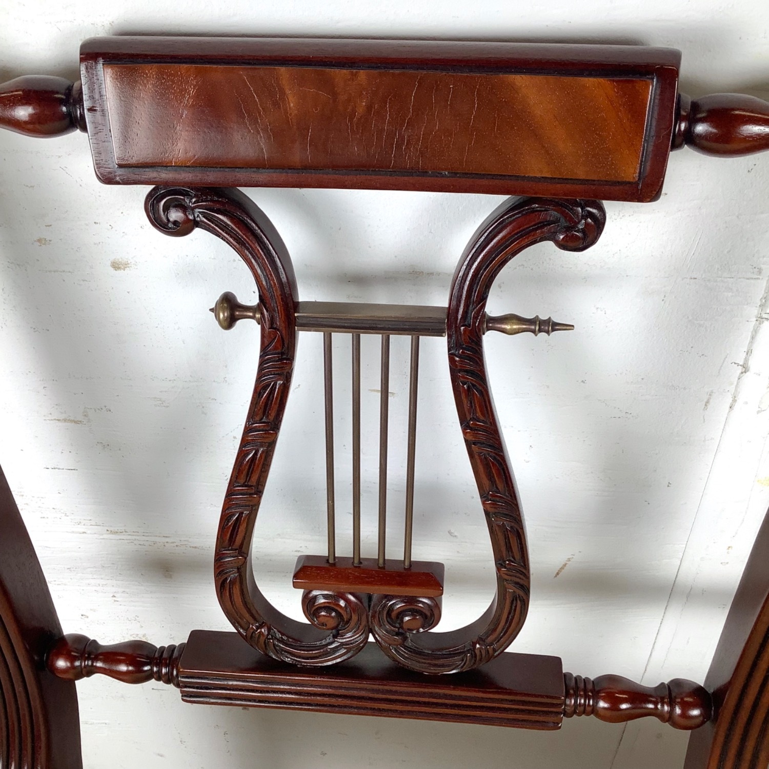 Mahogany Federal Revival Lyre-Back Bench - image-9