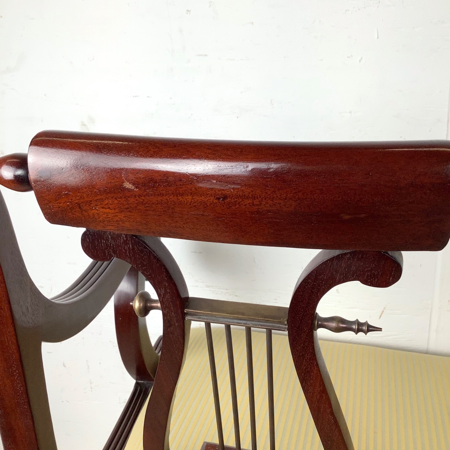 Mahogany Federal Revival Lyre-Back Bench - image-16