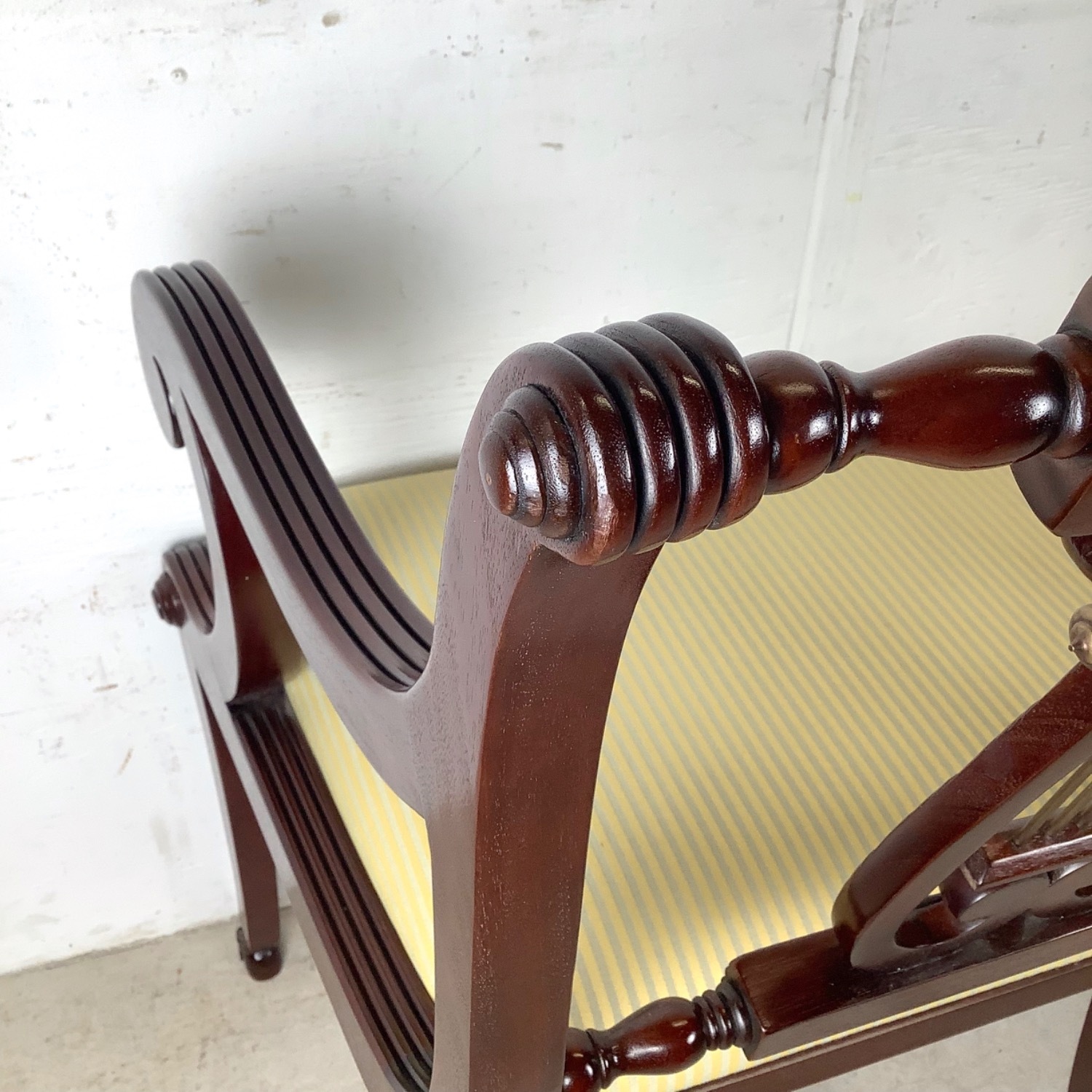 Mahogany Federal Revival Lyre-Back Bench - image-15