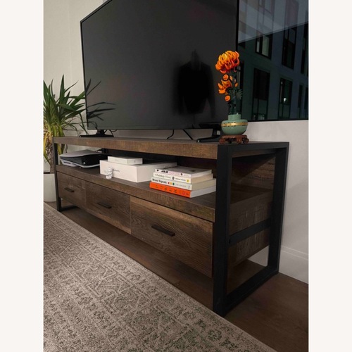 Used Dark Brown Wood Media Storage for sale on AptDeco