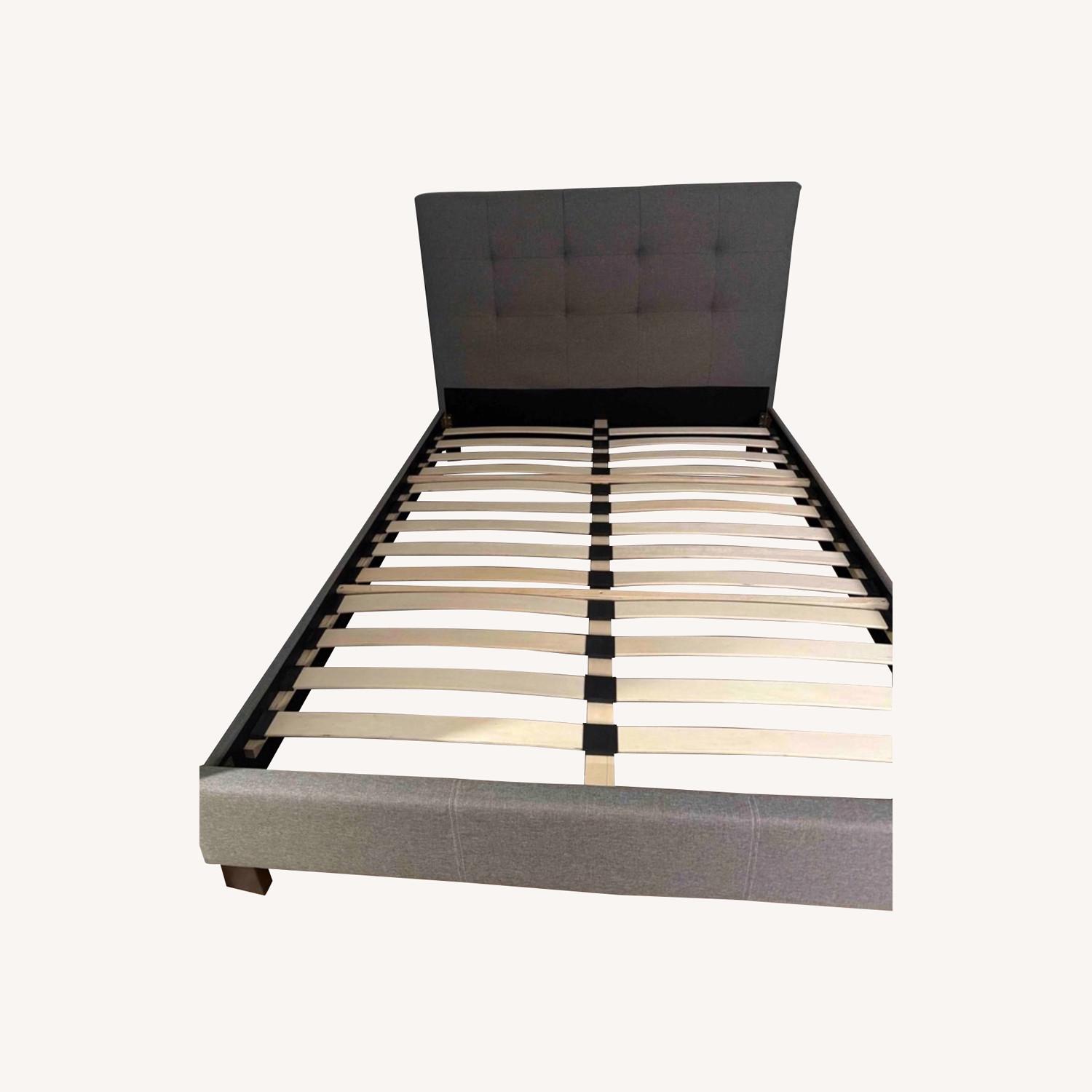 Light Gray Fabric Full Bed - image-0