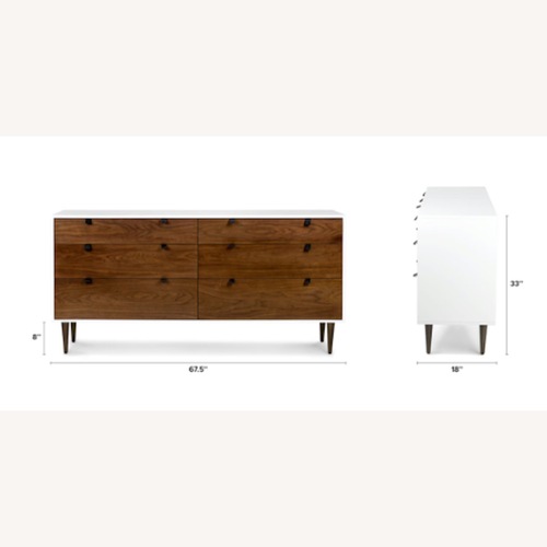 Used Envelo Modern Walnut + Black 6-Drawer Dresser for sale on AptDeco