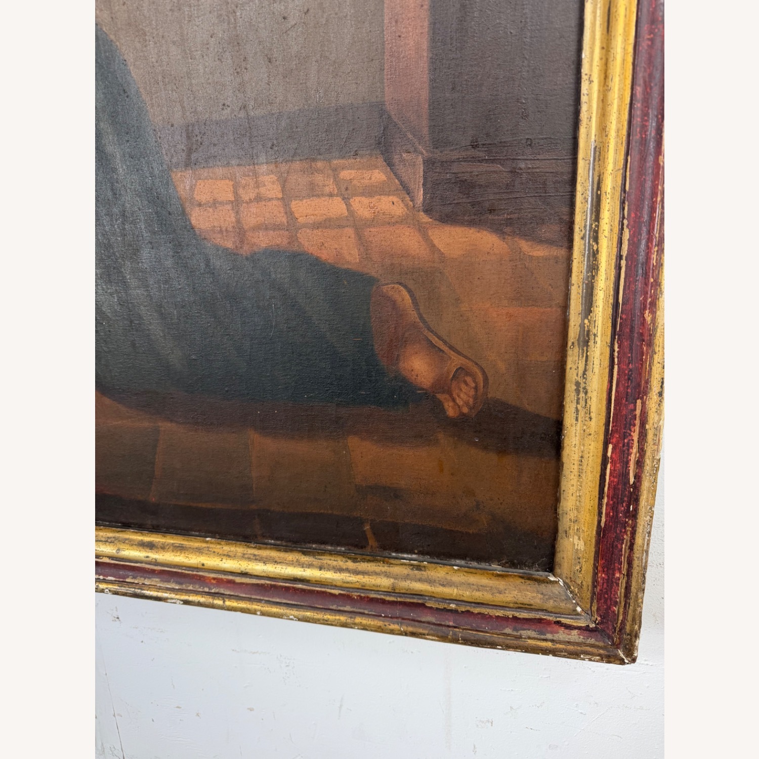 19th Century Devotional Oil Painting of St Anthony - image-6