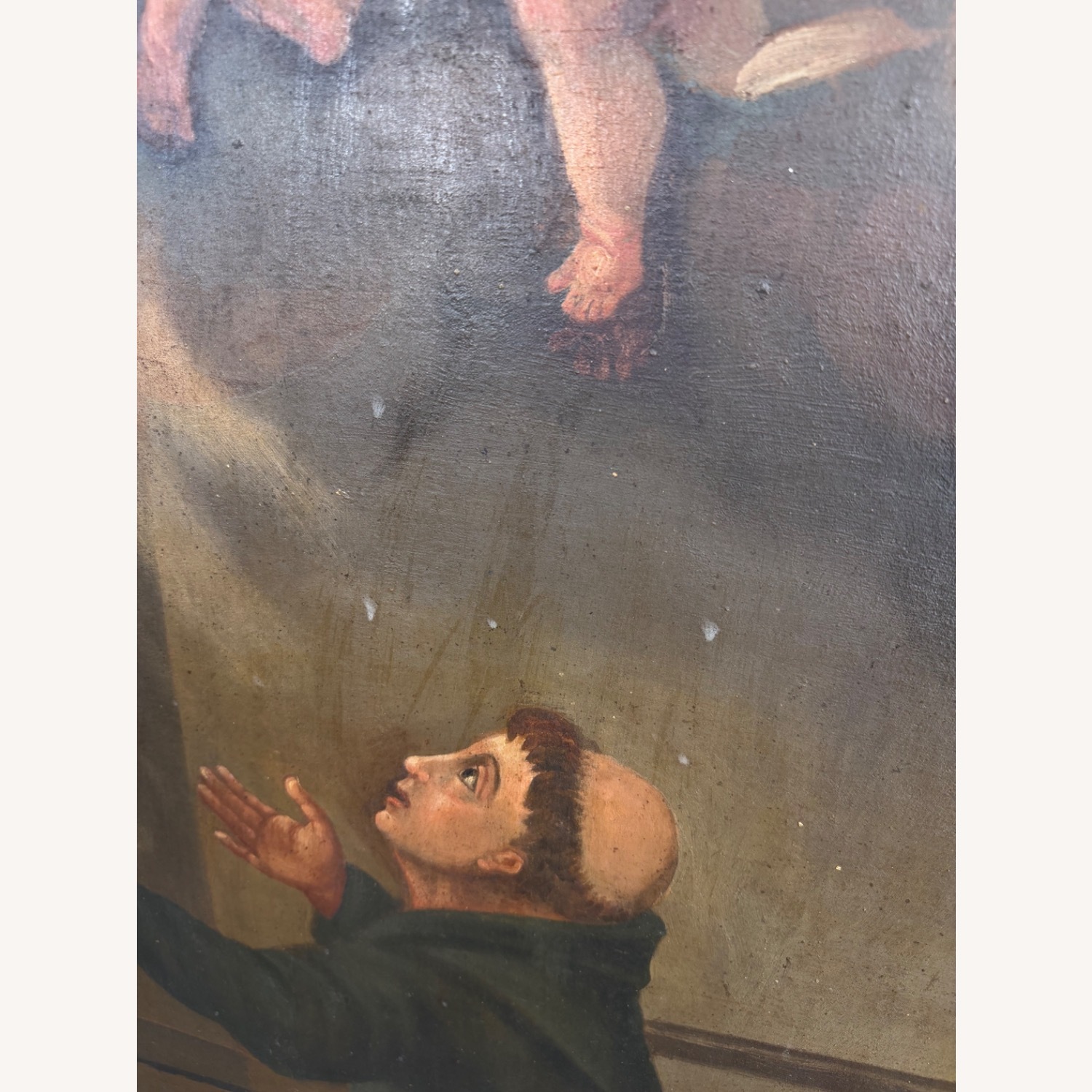 19th Century Devotional Oil Painting of St Anthony - image-10