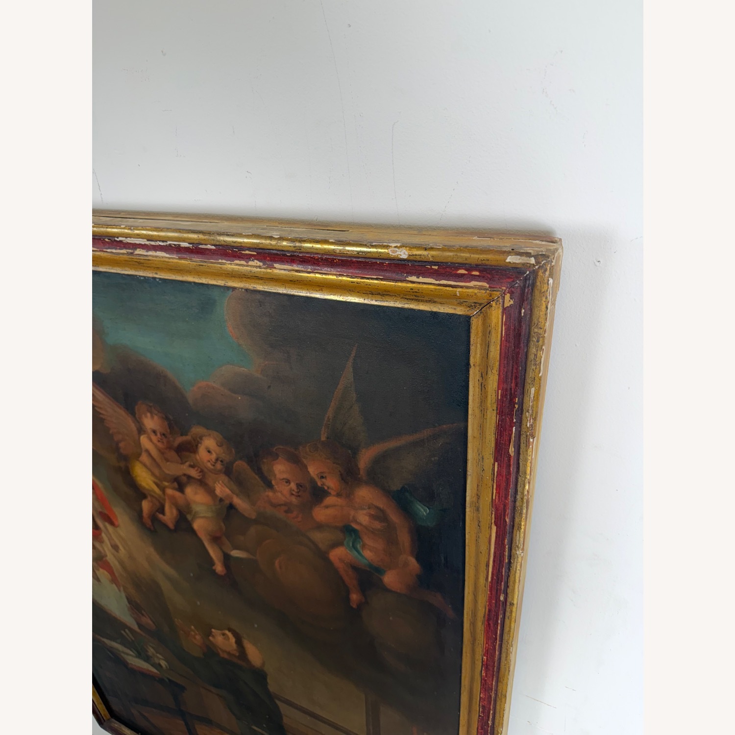 19th Century Devotional Oil Painting of St Anthony - image-13