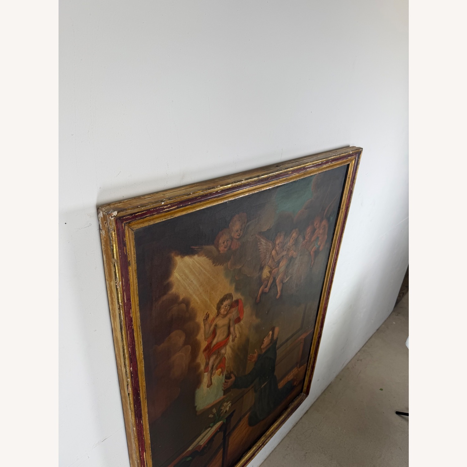 19th Century Devotional Oil Painting of St Anthony - image-15