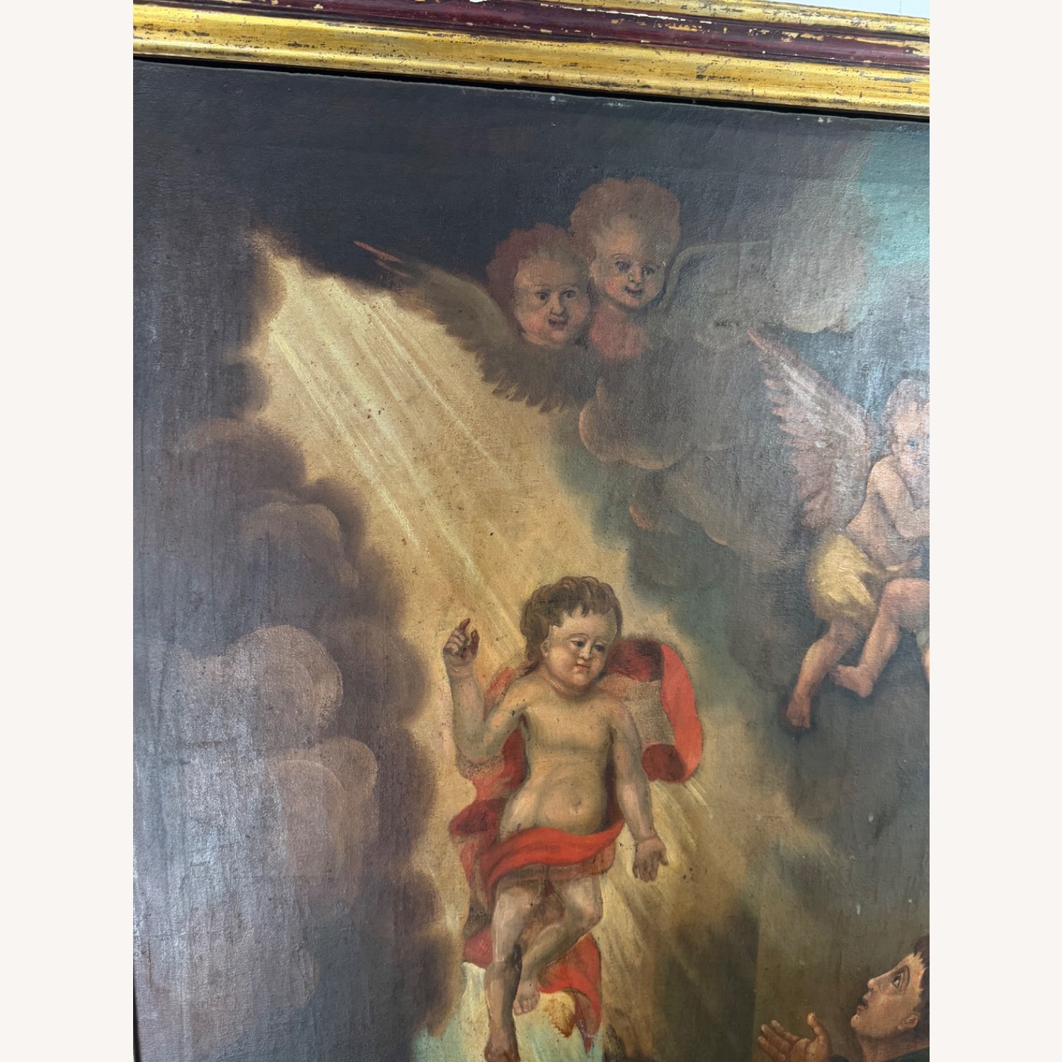 19th Century Devotional Oil Painting of St Anthony - image-19