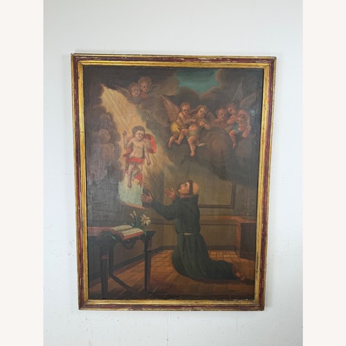 Used 19th Century Devotional Oil Painting of St Anthony for sale on AptDeco