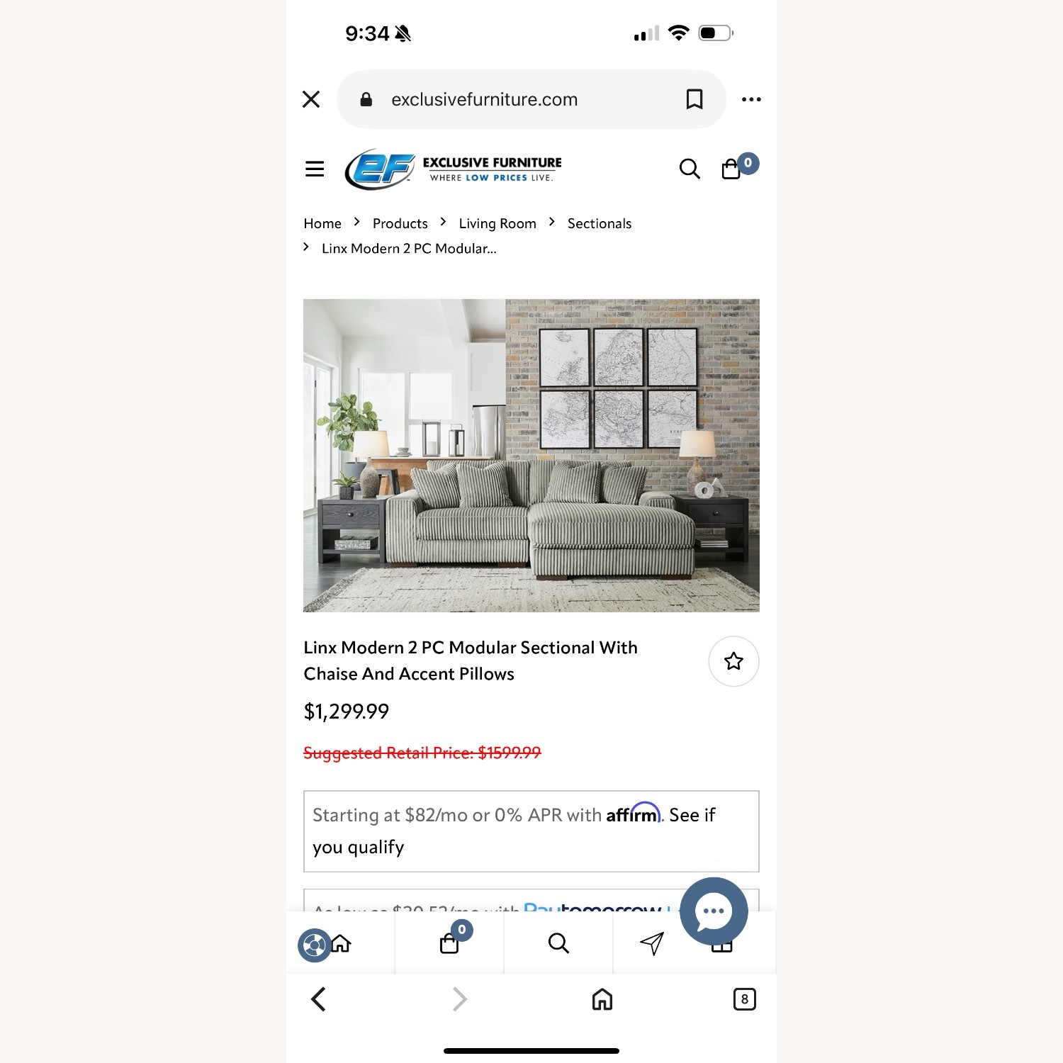 Light Gray 2 Piece Sectional - image-2