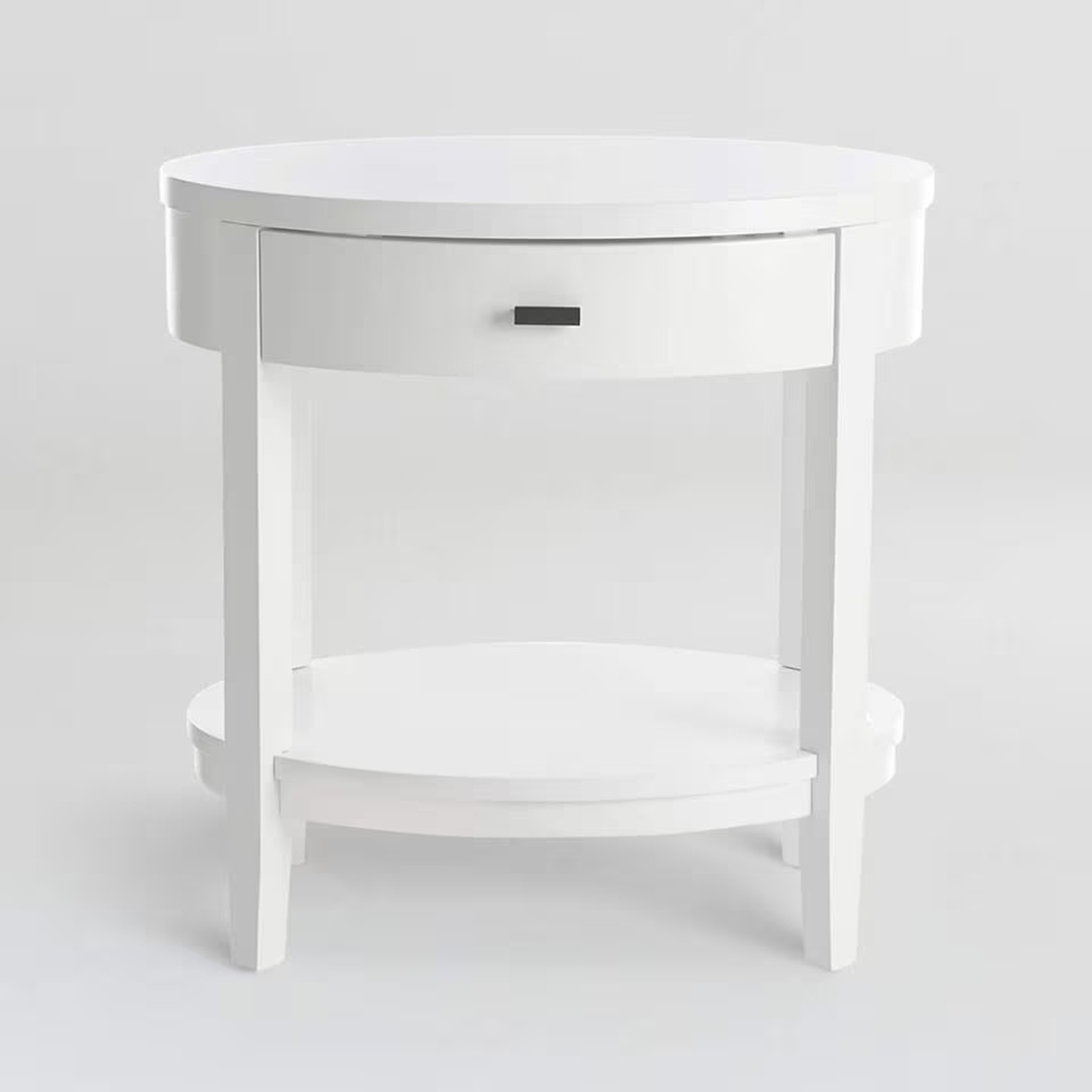 Crate & Barrel Arch White Oval Nightstands - image-0