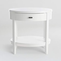 Crate & Barrel Arch White Oval Nightstands