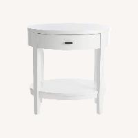 Crate & Barrel Arch White Oval Nightstands