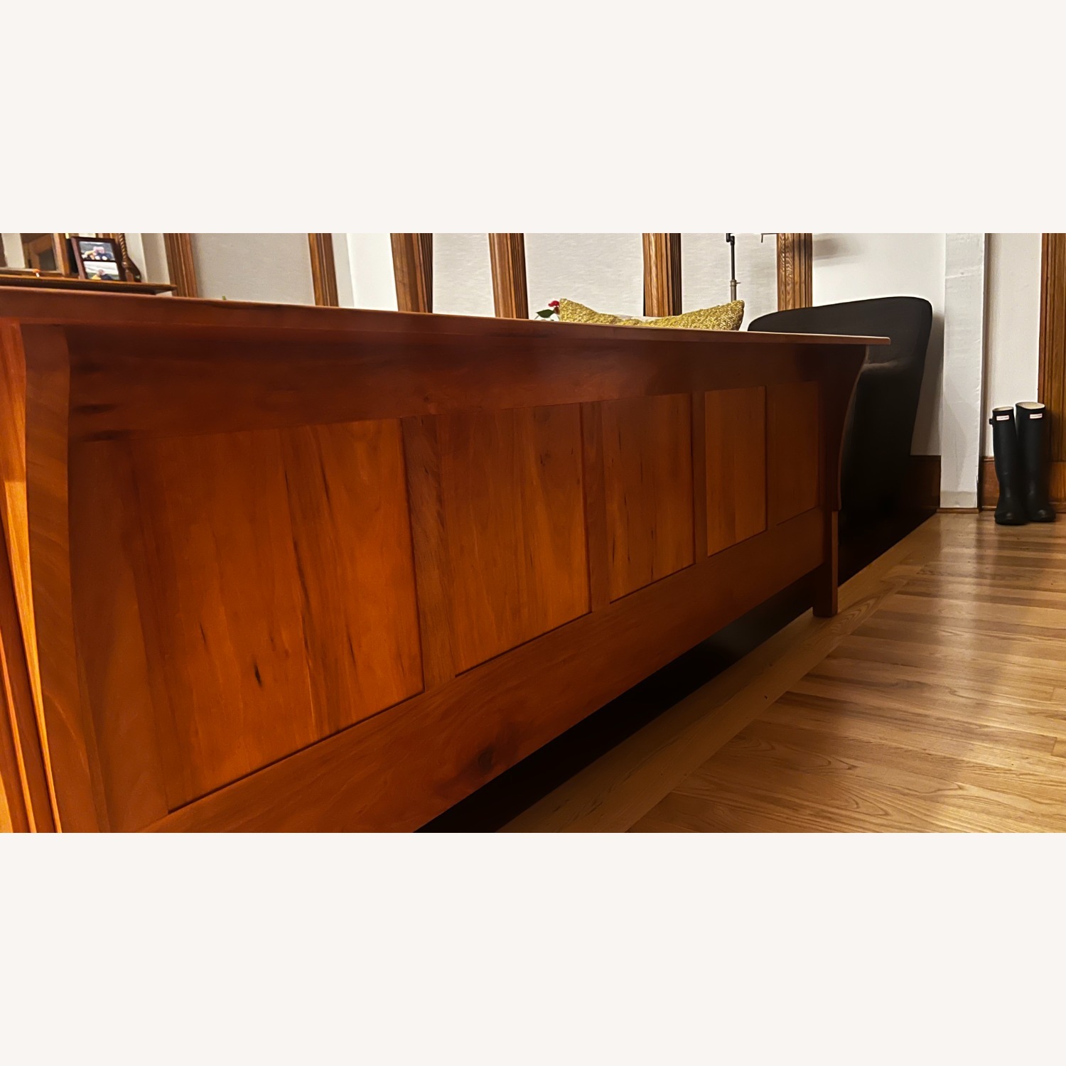 Mission Style Purple Wood 2 Seater Sofa - image-4