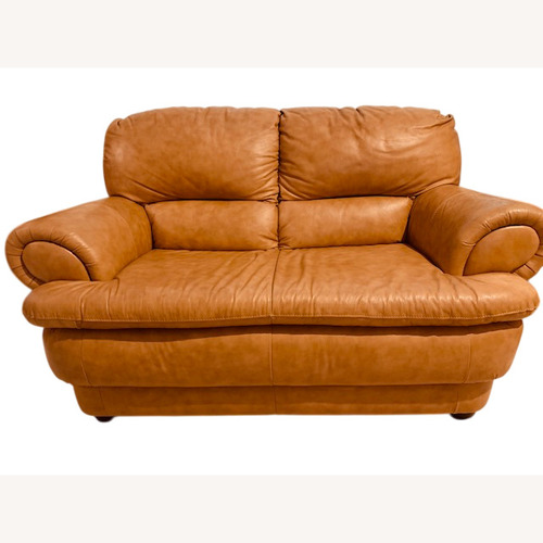 Used Chateau d' Ax Italian Leather Loveseat 2 Seater for sale on AptDeco