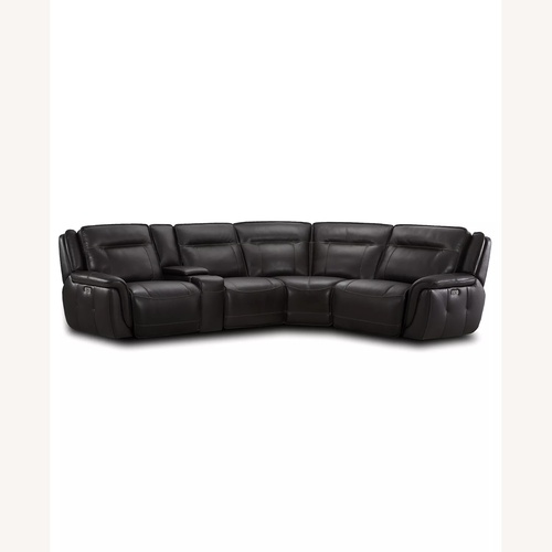 Used Macy's Dark Brown Leather 3+ Seater Sofa for sale on AptDeco