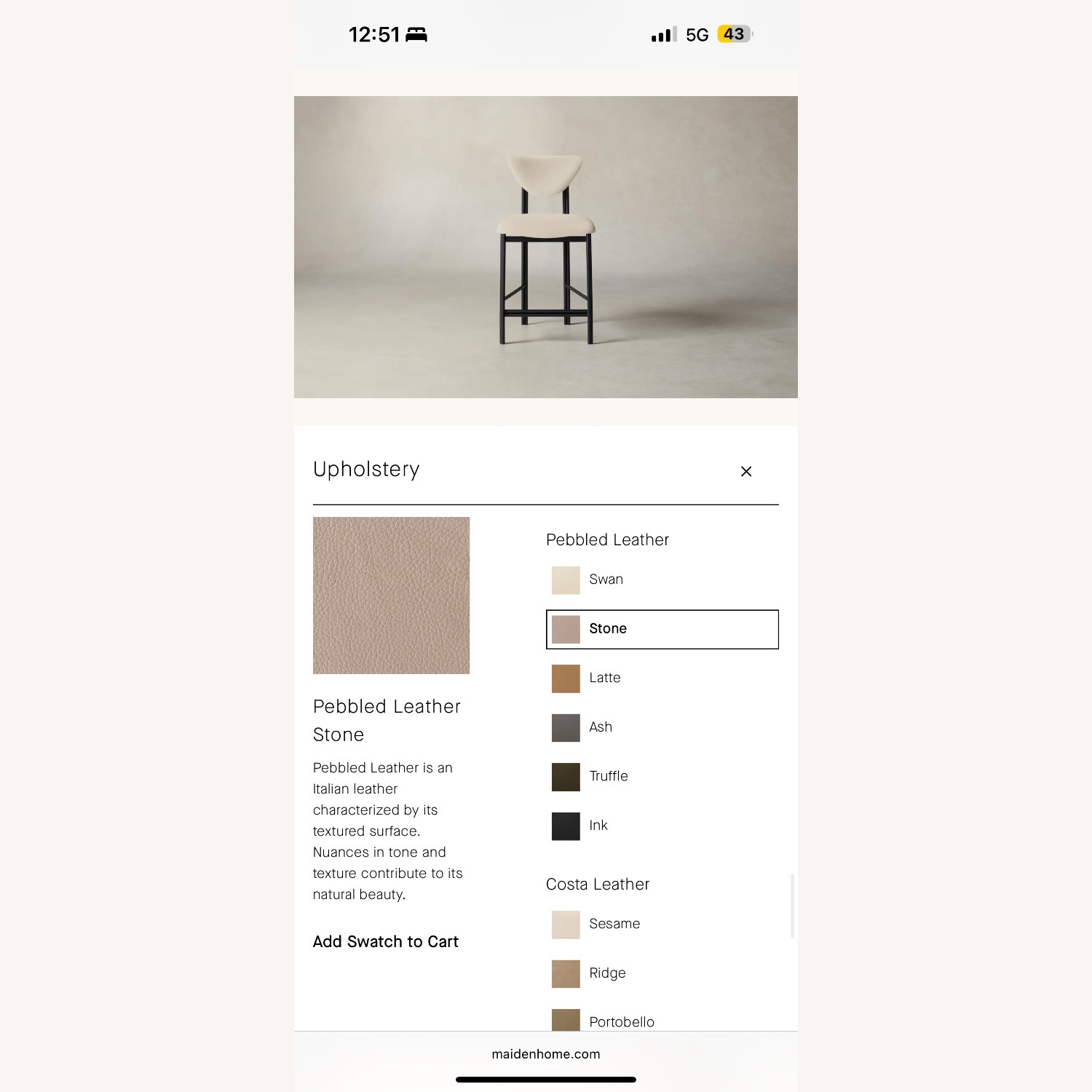 Maiden Home Cooper Light Brown Leather Stools - image-5