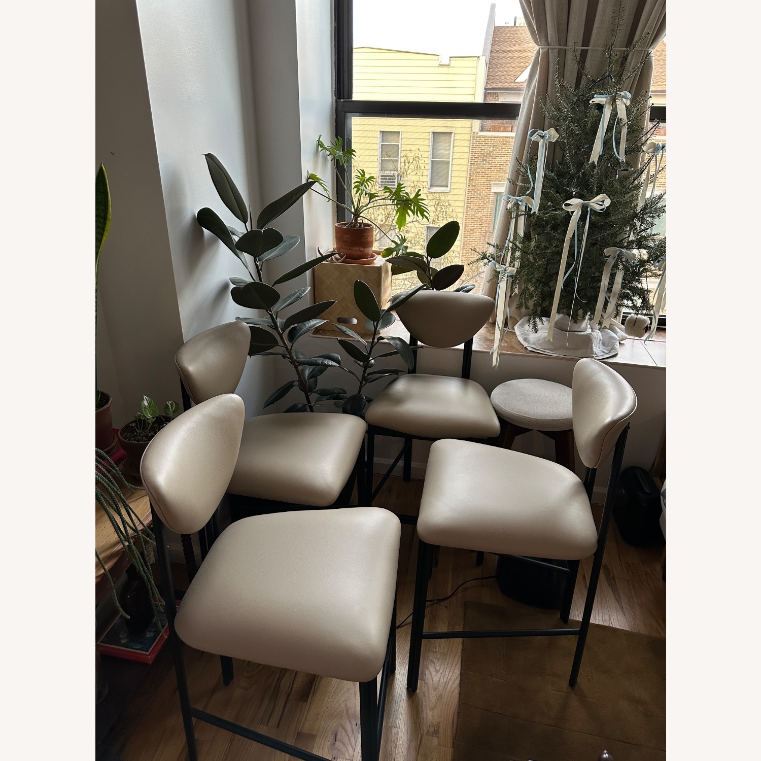 Maiden Home Cooper Light Brown Leather Stools - image-8