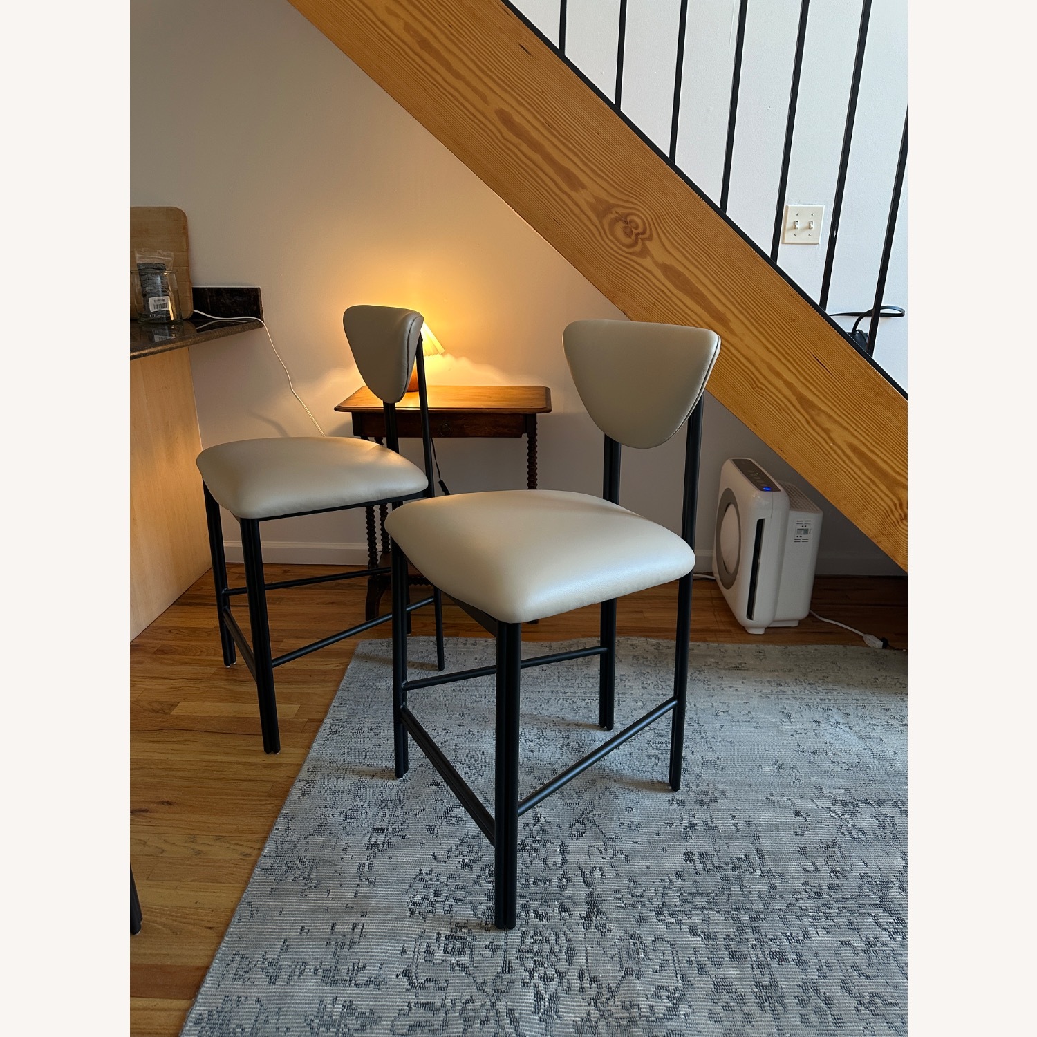 Maiden Home Cooper Light Brown Leather Stools - image-1