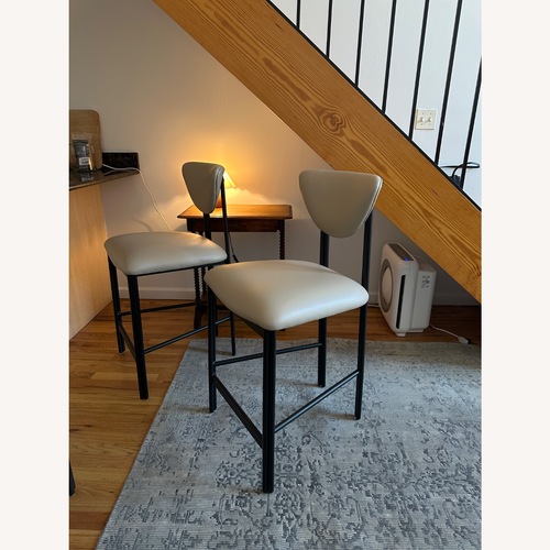 Used Maiden Home Cooper Light Brown Leather Stools for sale on AptDeco