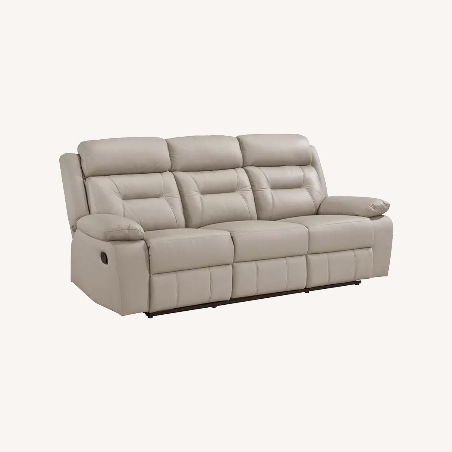 Home Depot Leather 3 Seat Reclining Couch - image-0