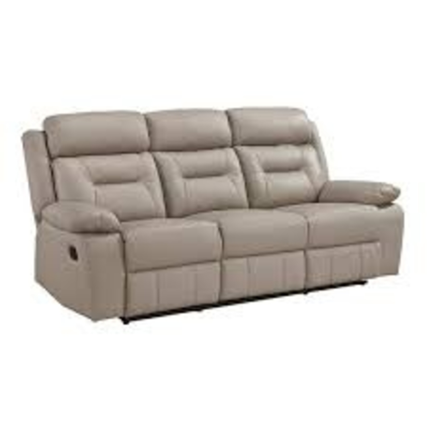 Home Depot Leather 3 Seat Reclining Couch - image-0