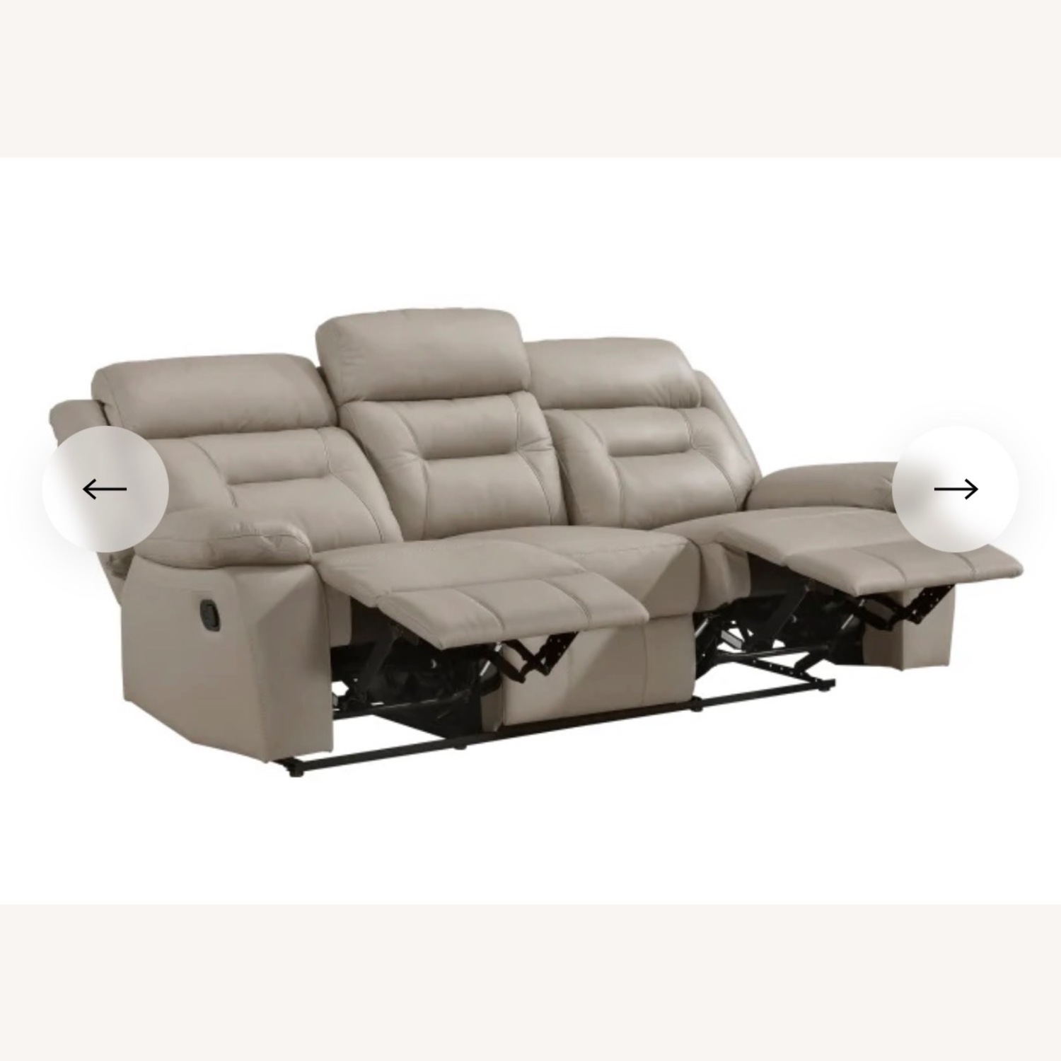 Home Depot Leather 3 Seat Reclining Couch - image-3