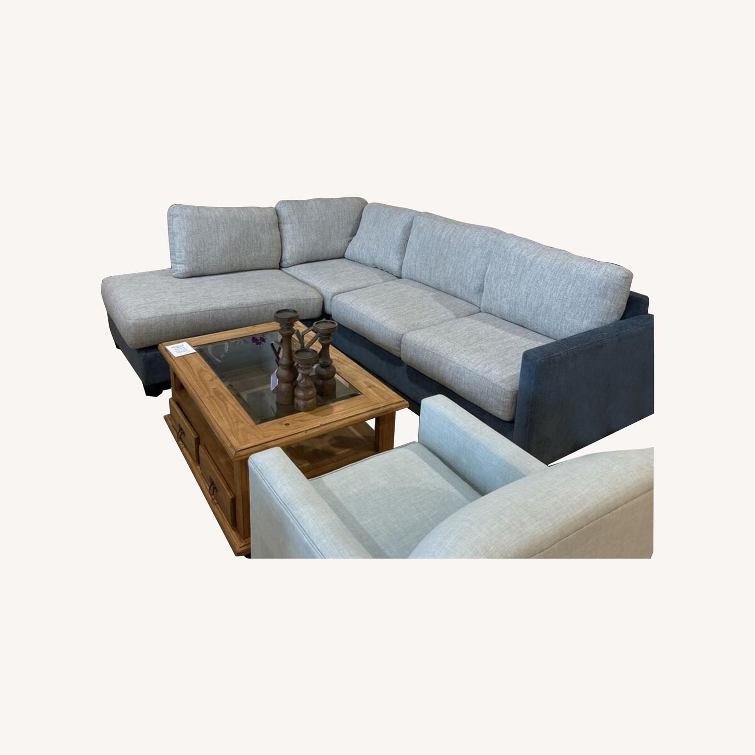 Fusion Furniture Two-Tone Left Facing Sectional - image-0