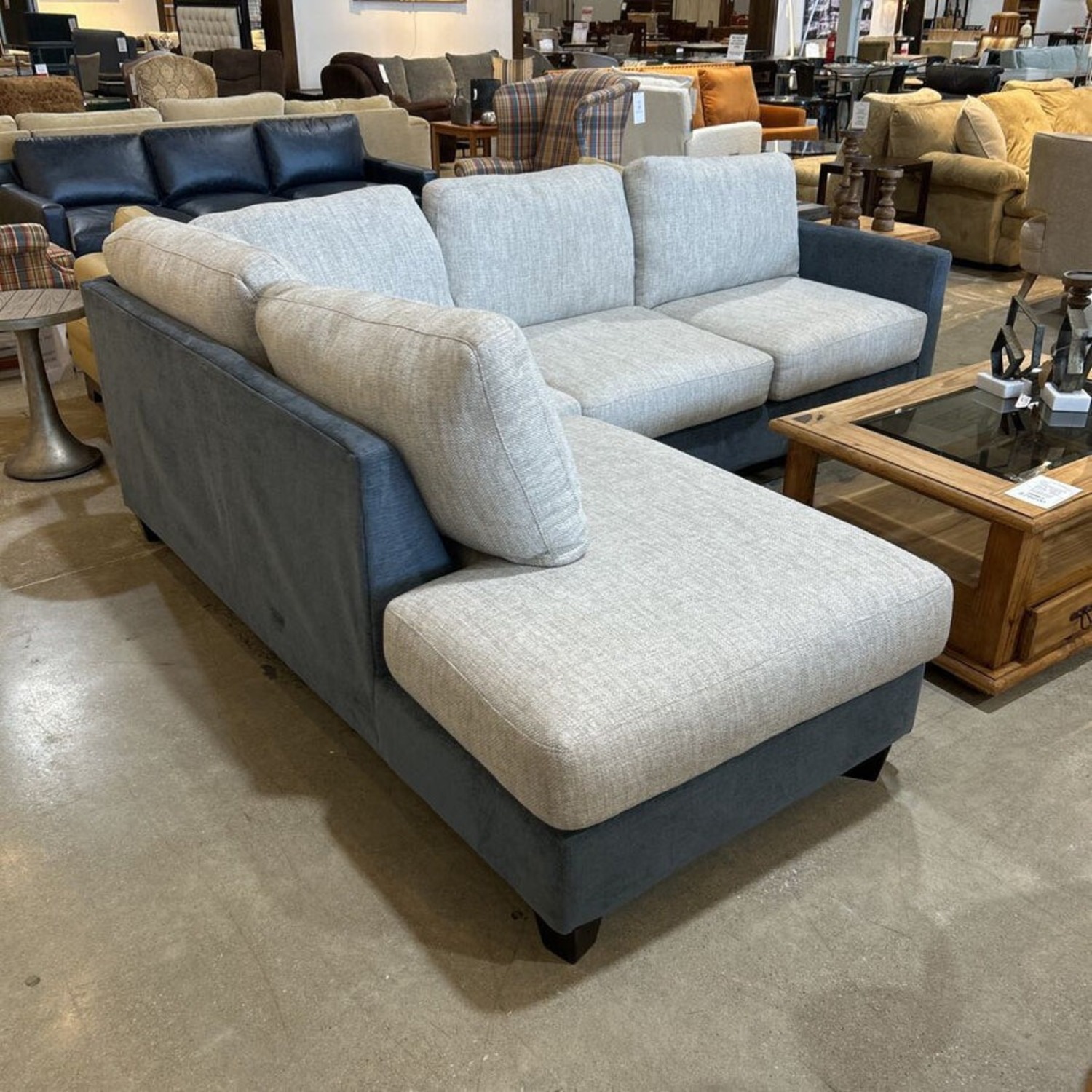 Fusion Furniture Two-Tone Left Facing Sectional - image-2