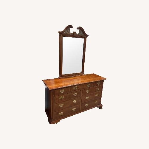Used Stickley Chippendale 9-Drawer w Mirror Dresser for sale on AptDeco