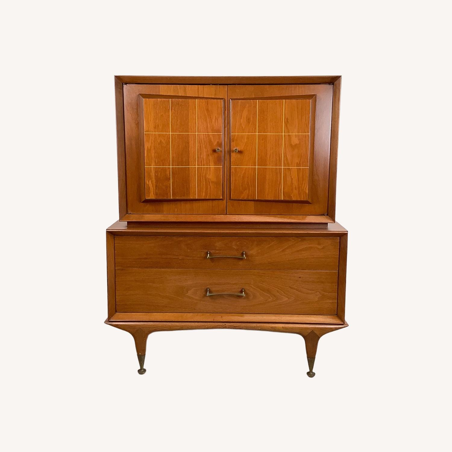 Mid-Century Modern Highboy With Sculptural Front - image-0