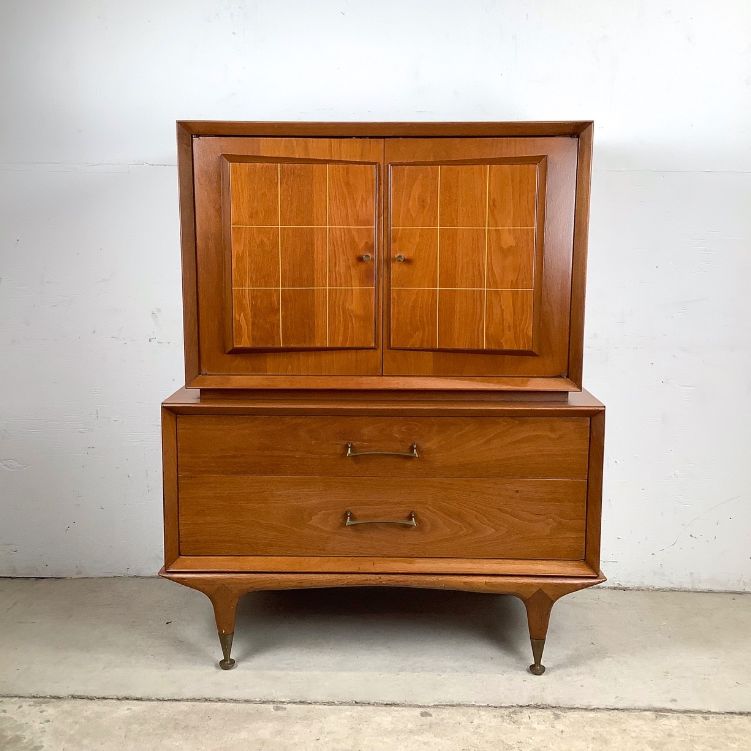 Mid-Century Modern Highboy With Sculptural Front - image-1