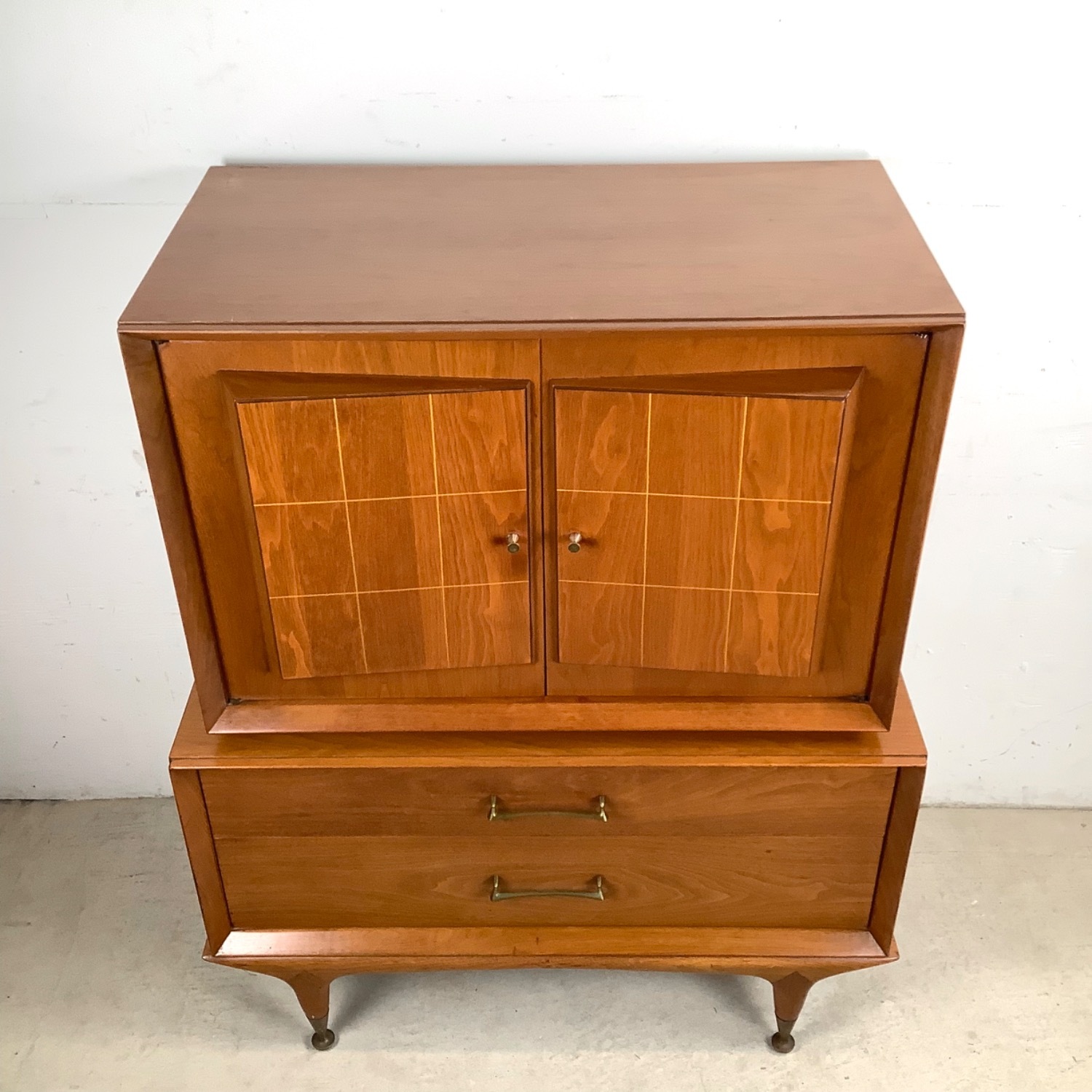 Mid-Century Modern Highboy With Sculptural Front - image-2