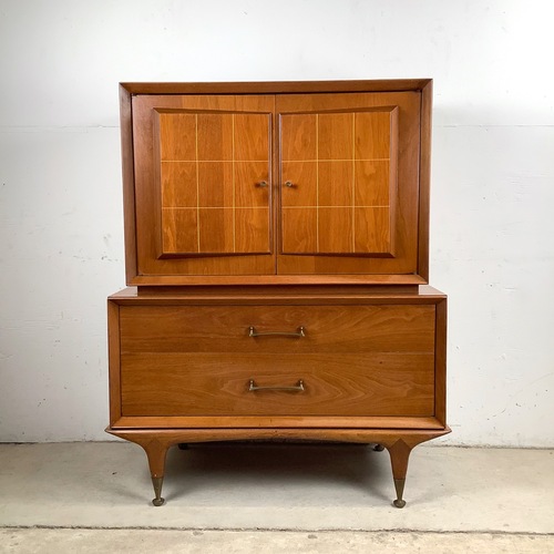 Used Mid-Century Modern Highboy With Sculptural Front for sale on AptDeco