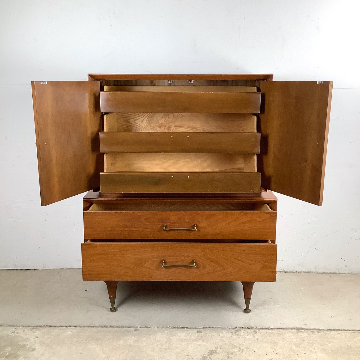Mid-Century Modern Highboy With Sculptural Front - image-11