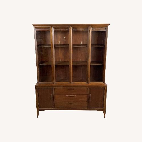 Used  Vintage Walnut Breakfront With Display Top for sale on AptDeco