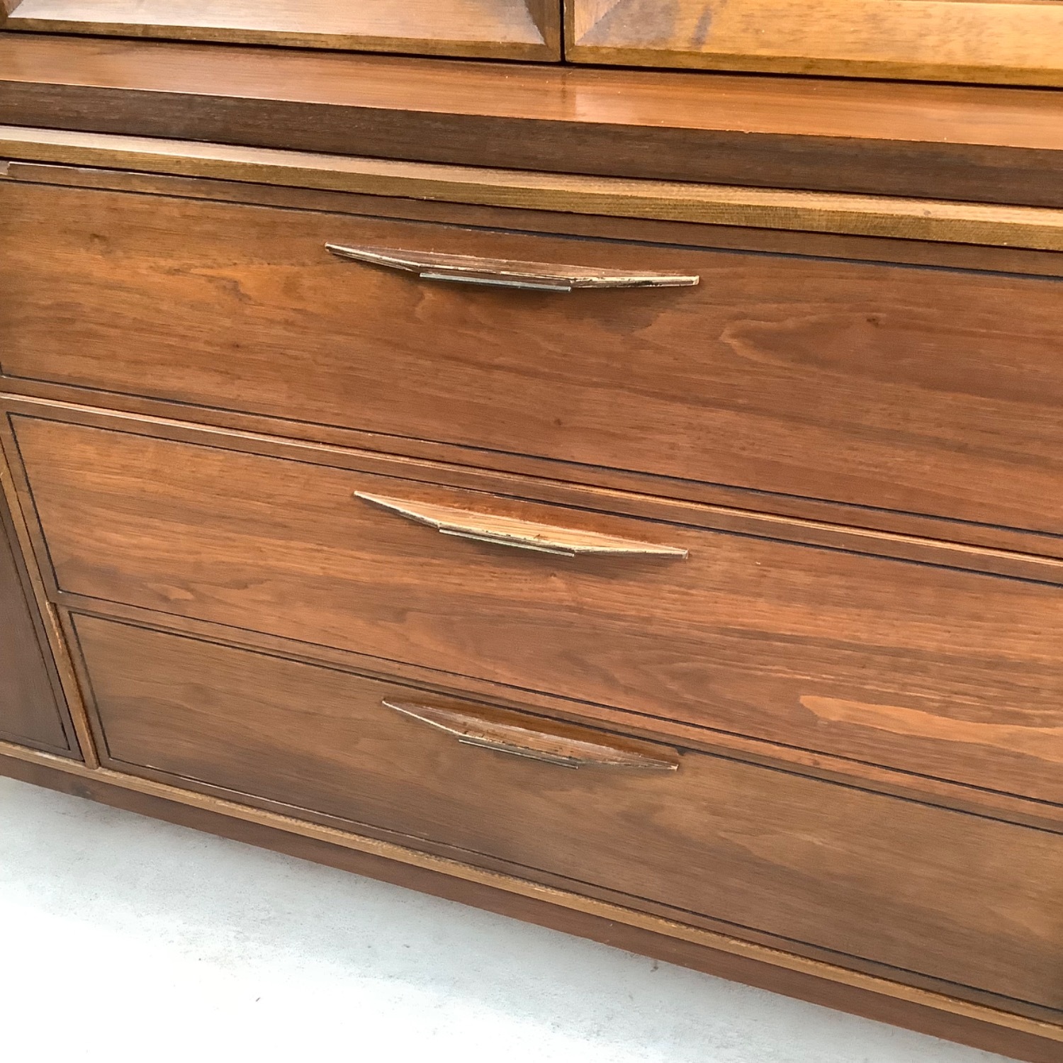Vintage Walnut Breakfront With Display Top - image-7