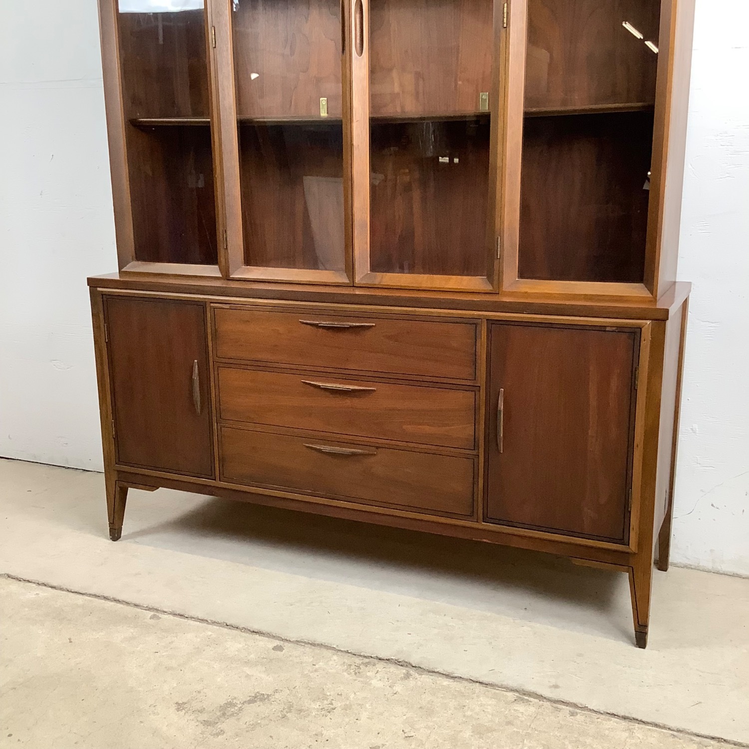 Vintage Walnut Breakfront With Display Top - image-4