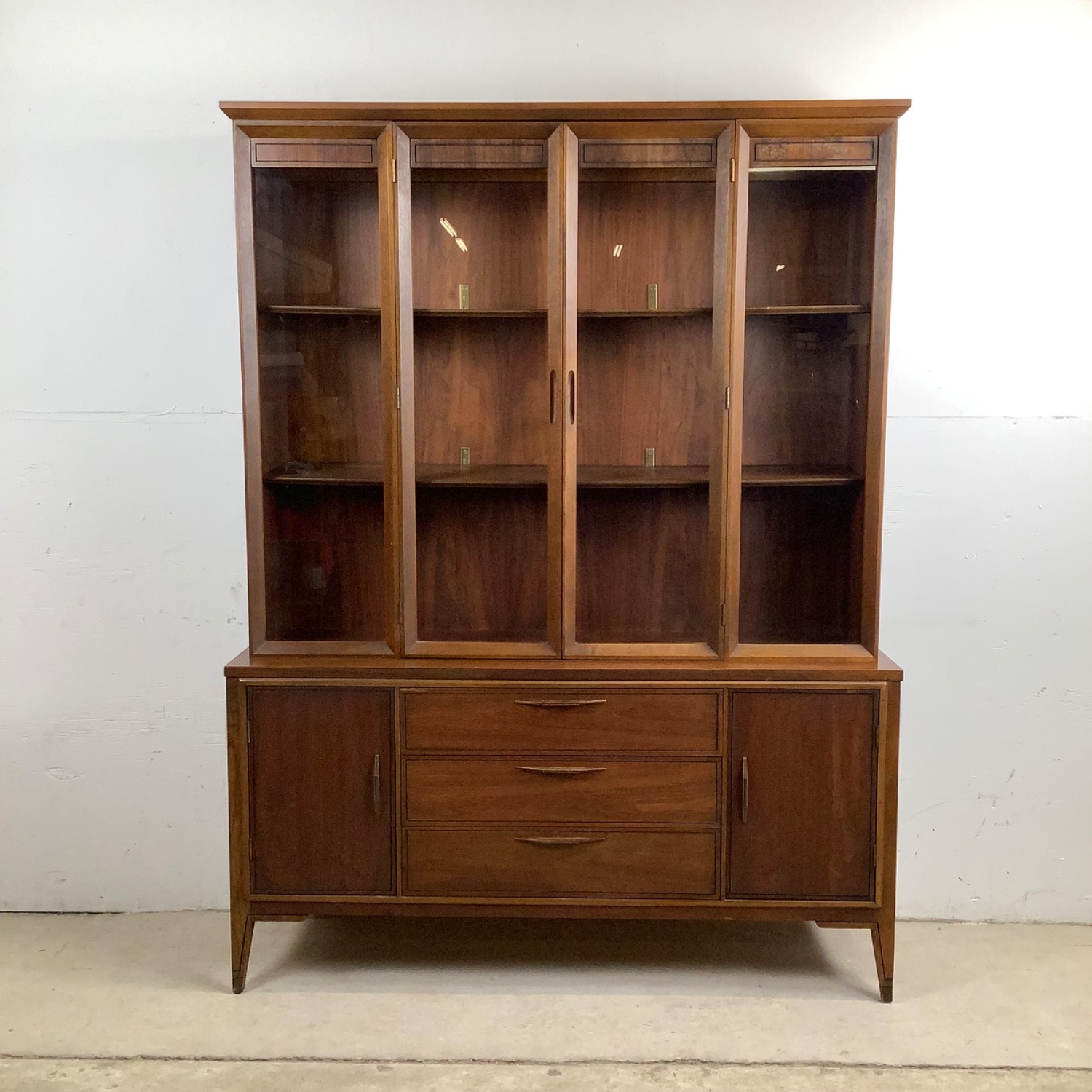 Vintage Walnut Breakfront With Display Top - image-19